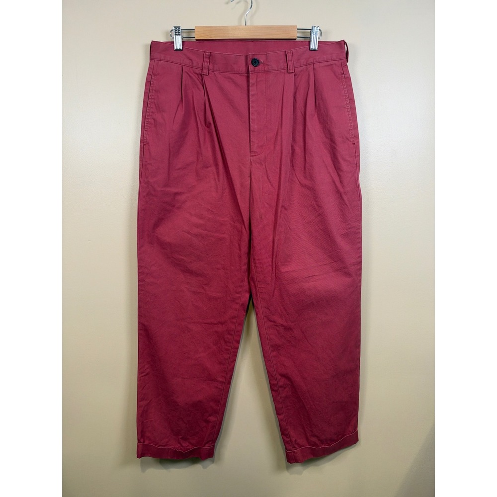 Brooks Brothers 346 Chino Pants Mens 34x30 Salmon Classic Fit Pleated Cuffed